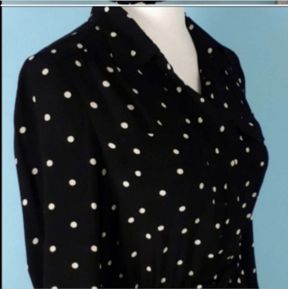 Madewell Broadway and Broome shirt dress pockets polkadots XS - Picture 2 of 6